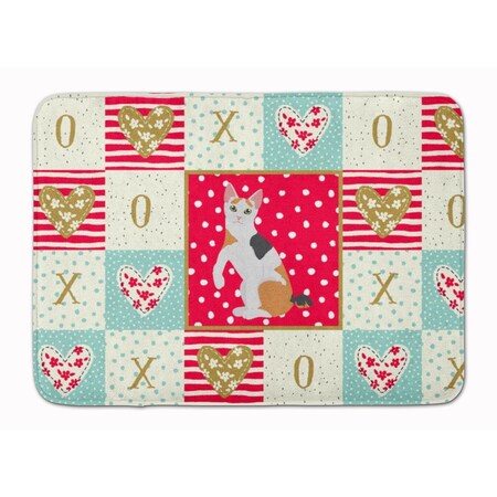 Carolines Treasures 19 x 27 in. Japanese Bobtail Cat Love Machine Washable Memory Foam Mat CK5765RUG